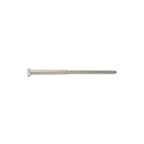Lag Screw, 1/4 in, 5 in, Stainless Steel, Hex Hex Drive, 50 PK